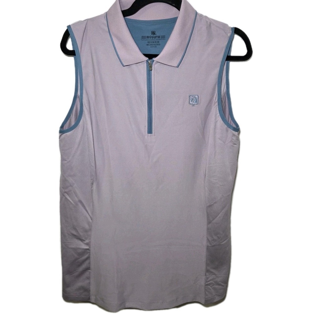 ROMFH Equestrian Apparel MicroActive Sleeveless Quarter Zip Polo Top Women's 4XL